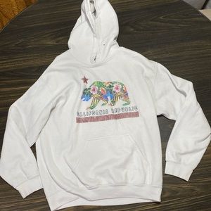 CALIFORNIA REPUBLIC WHITE HOODIE SWEATSHIRT